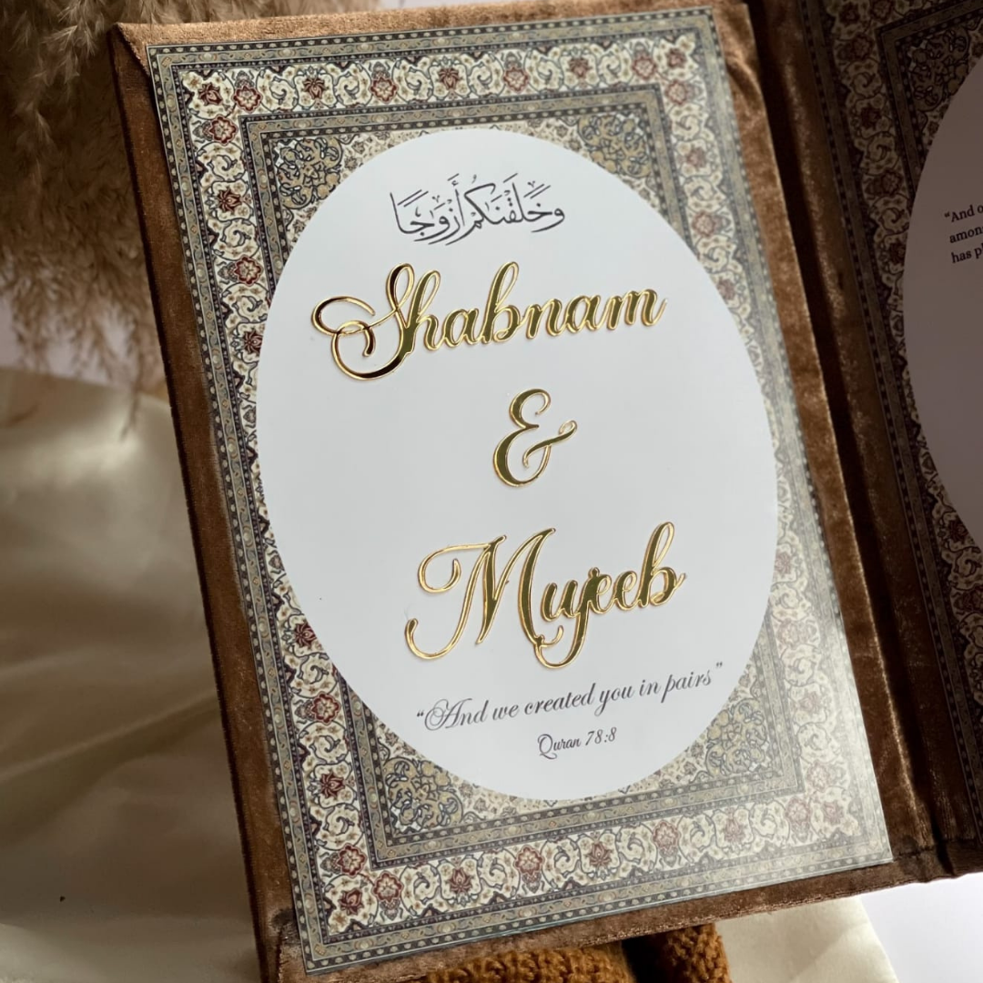 Nikkah Light Brown Velvet Booklet